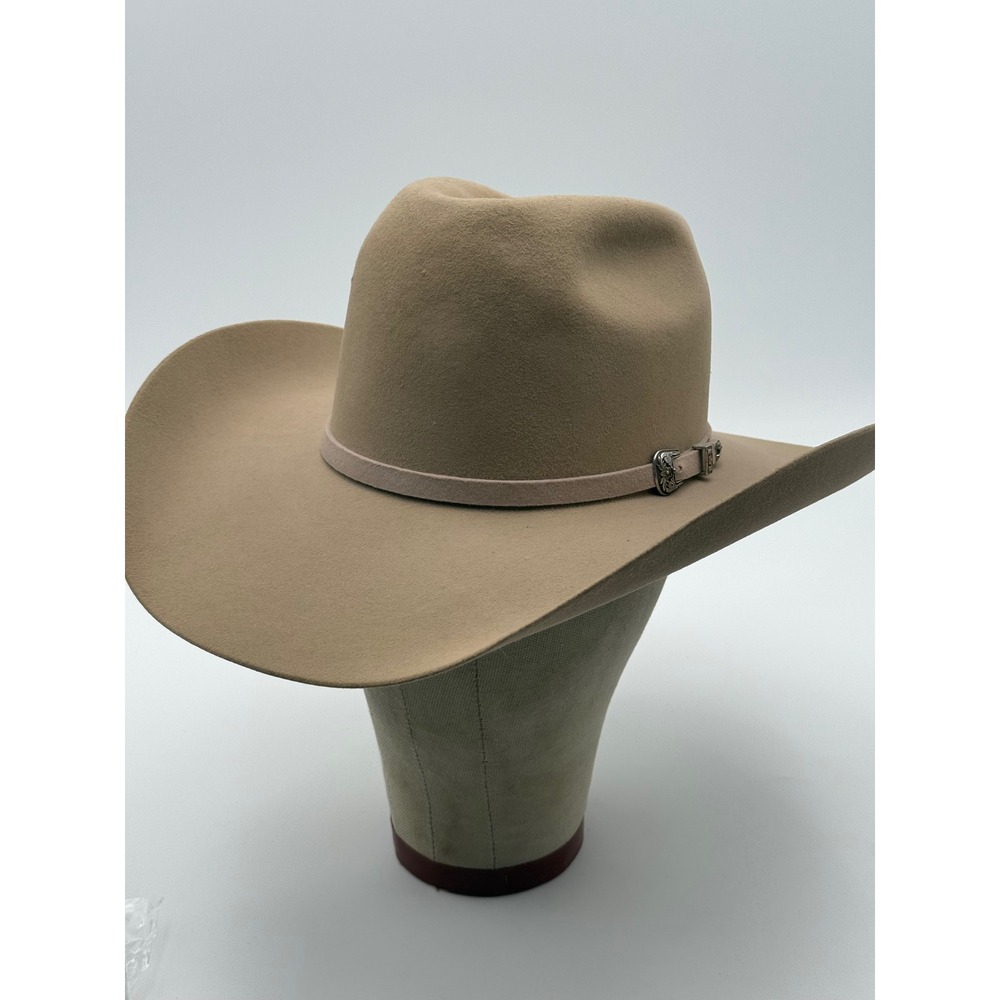 Resistol Cowboy Hat Mens 6 7/8 Tan Excellent Felt Western Cattleman Crease